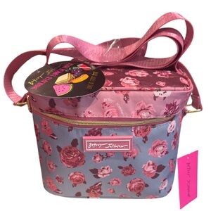 Betsey Johnson Pink and Gray Floral Tote